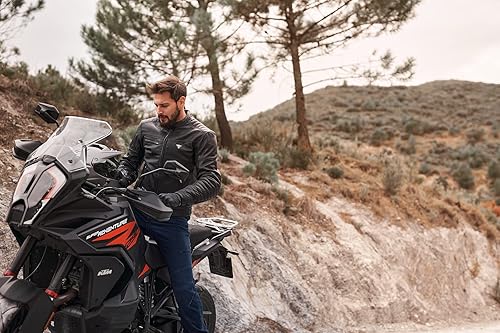 Miniatura 6 de SHIMA WINCHESTER 2.0 - Chaqueta de motocicleta para hombre, chaqueta clásica de cuero con espalda CE, hombro, codos, costuras dobles reforzadas