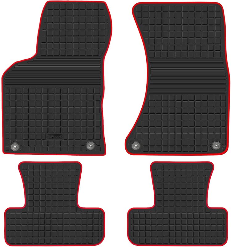 Tapete Automotivo de Borracha com Borda Vermelha para Audi Q5 e SQ5 2009 a 2017 SAN AUTO