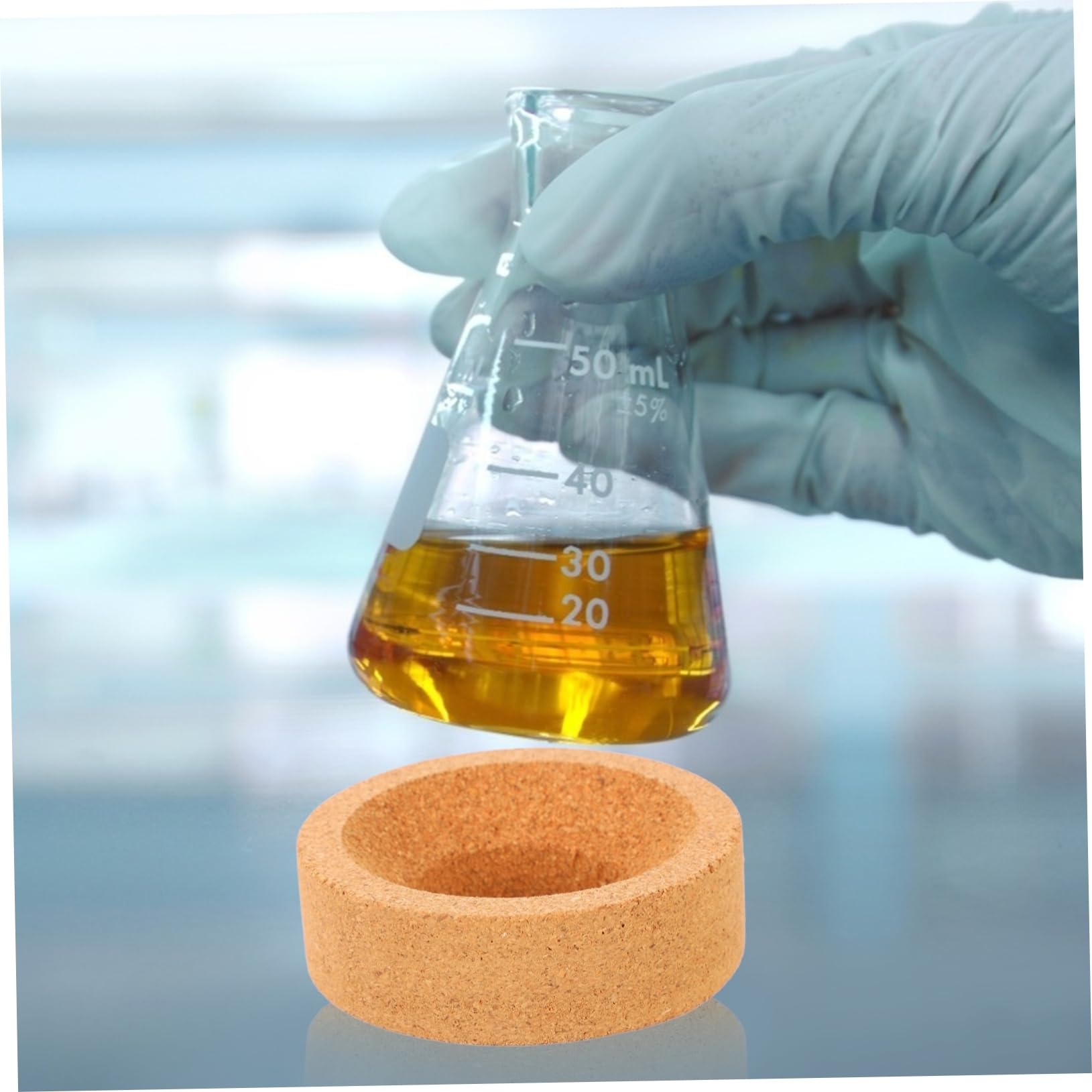 Mobestech 4pièces Support De Flacon Liège Pour Laboratoire Base Ronde Et Pratique Pour Flacons à Fond Sphérique
