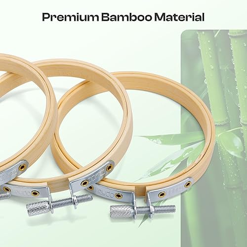 Miniatura 10 de Caydo 6 aros de bordado de 16 pulgadas, anillo de aro de punto de cruz para arte, manualidades, costura práctica, decoración de corona de boda y