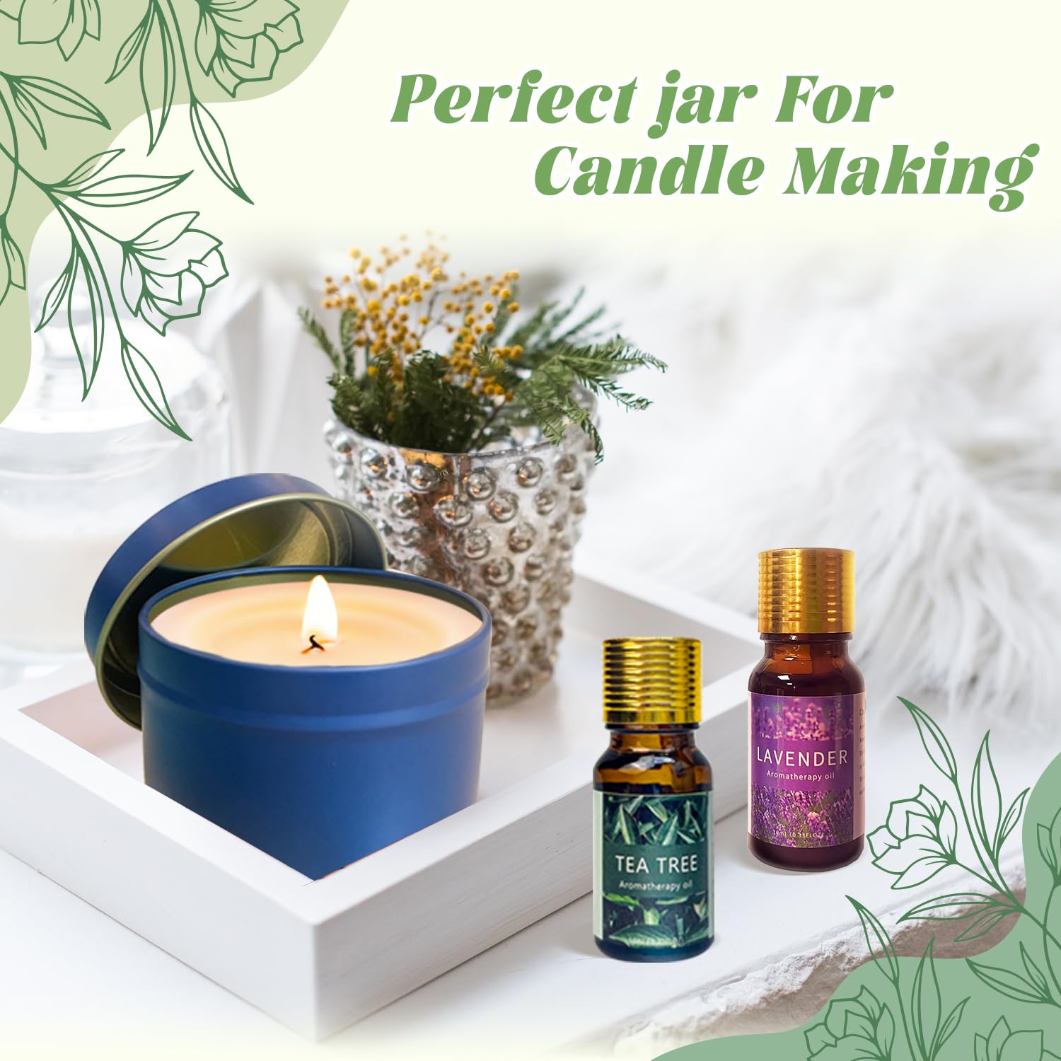 LINGQIAN Kit para hacer velas (hazlo tú mismo), cera de soja, crisol eléctrico con pico, 12 latas para velas, 12 aceites aromáticos