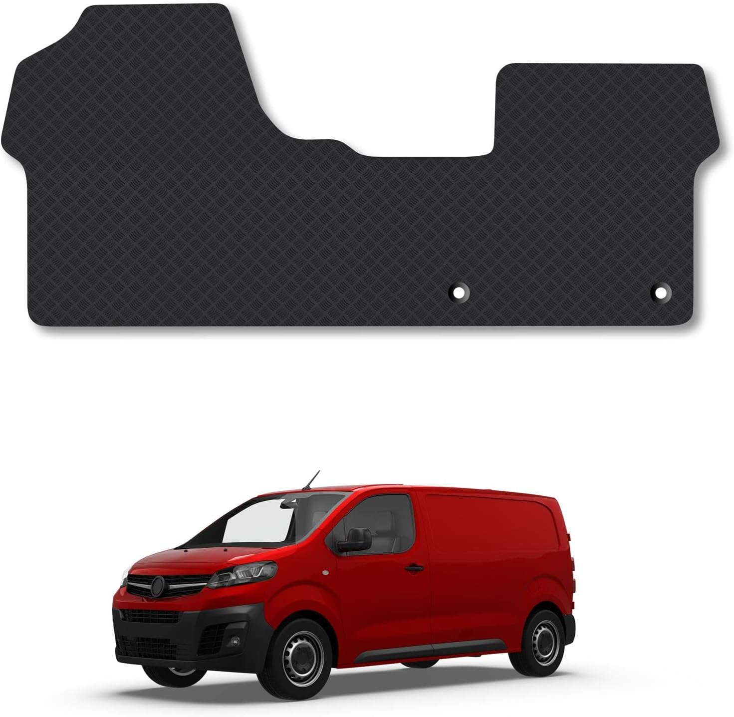 Vauxhall Vivaro (2019+) Rubber Van Mats Accessories Tailored Fit Compatible Accessory Waterproof Protection Non-Slip Car Floor Mats 3mm Thick Full Coverage Durable Coverage with Clips