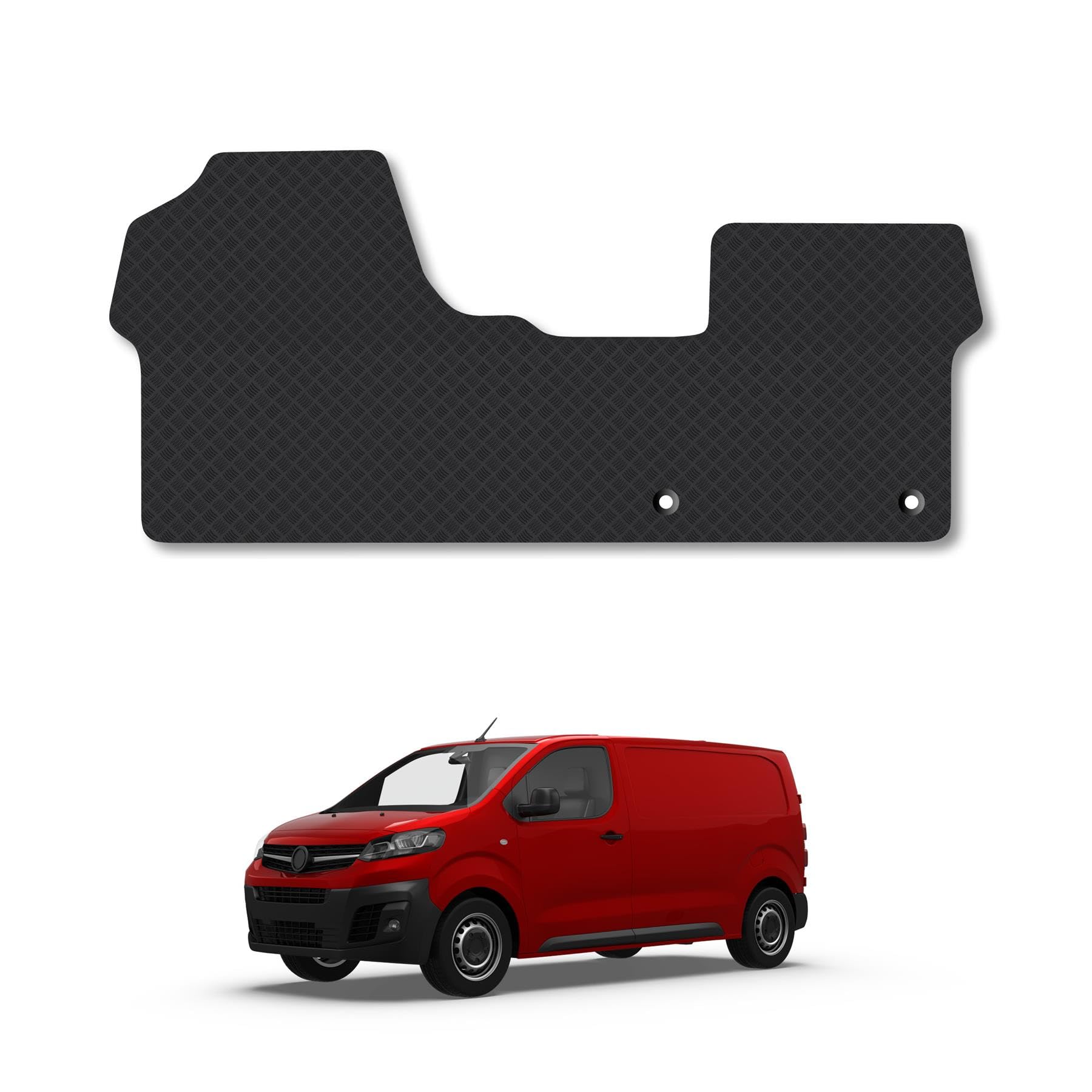 Vauxhall Vivaro (2019+) Rubber Van Mats Accessories Tailored Fit Compatible Accessory Waterproof Protection Non-Slip Car Floor Mats 3mm Thick Full Coverage Durable Coverage with Clips