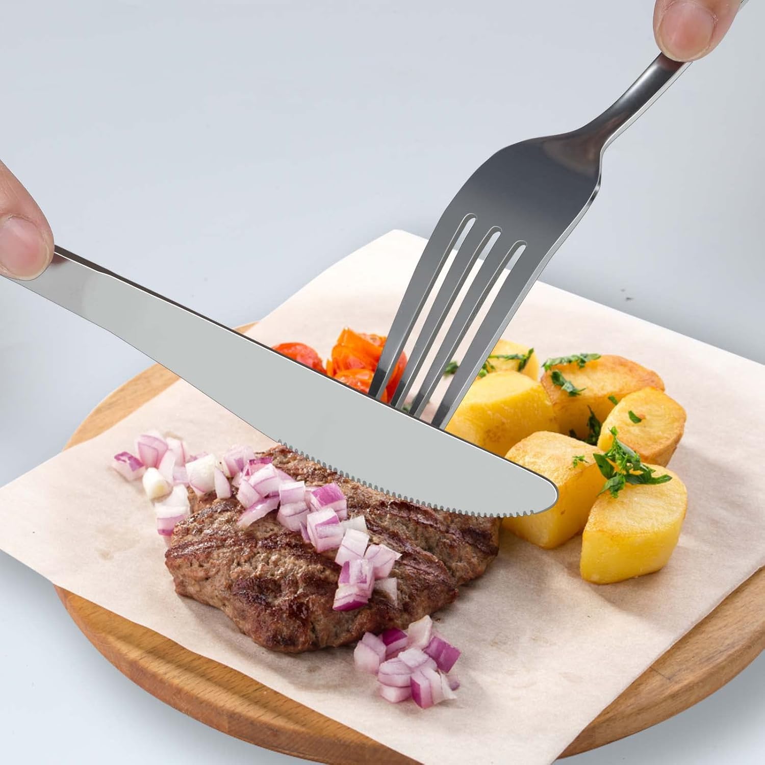 Hunnycook Set Posate 12 Persone 72 Pezzi - Acciaio Inox Con Coltelli Bistecca - Foto 1