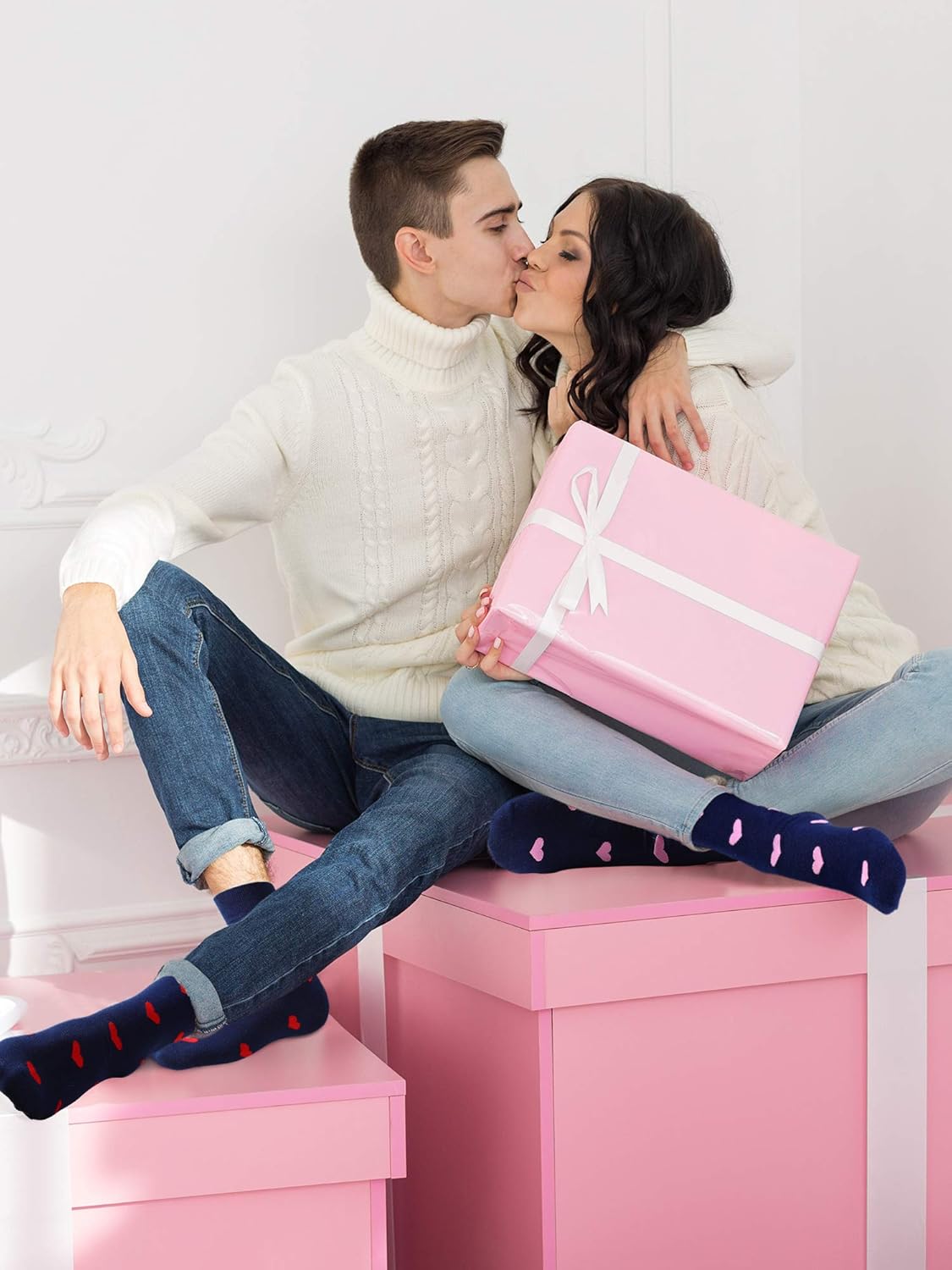 Syhood 2 Pairs Valentines Day Socks for Men Women Gifts Galentine's Cotton Socks for Birthday Basket Stuffers - Image 6