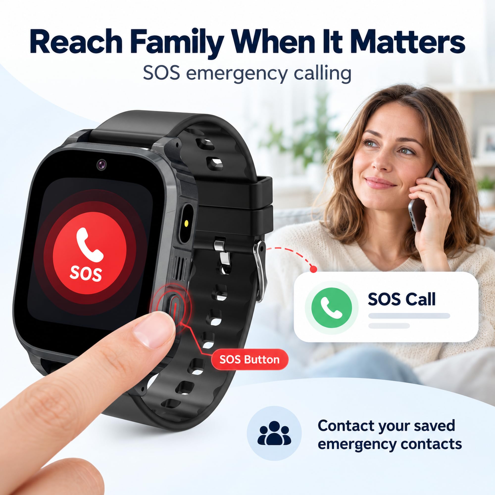 4G Smartwatch Kinder, IP68 Kinder Smartwatch mit GPS und Telefon, HD Videoanruf, SOS-Anruf, Schulmodus, Spiel, Wecker, SIM, Handy, Smart watch Wasserdicht Kinderuhr Geschenke für Mädchen Jungen, Black