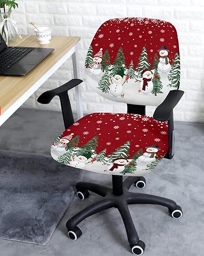 Miniatura 3 de Fundas para silla de oficina de Navidad de 2 piezas, fundas elásticas para silla de computadora, fundas universales giratorias para sillas de