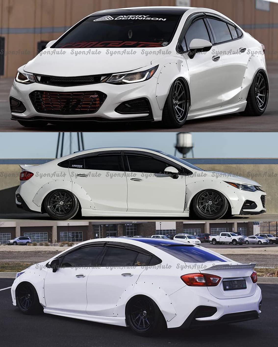 FITS 2017-2020 Chevy Cruze Sedan & Hatch 3D Mugen Style Window Visor RAIN Guard