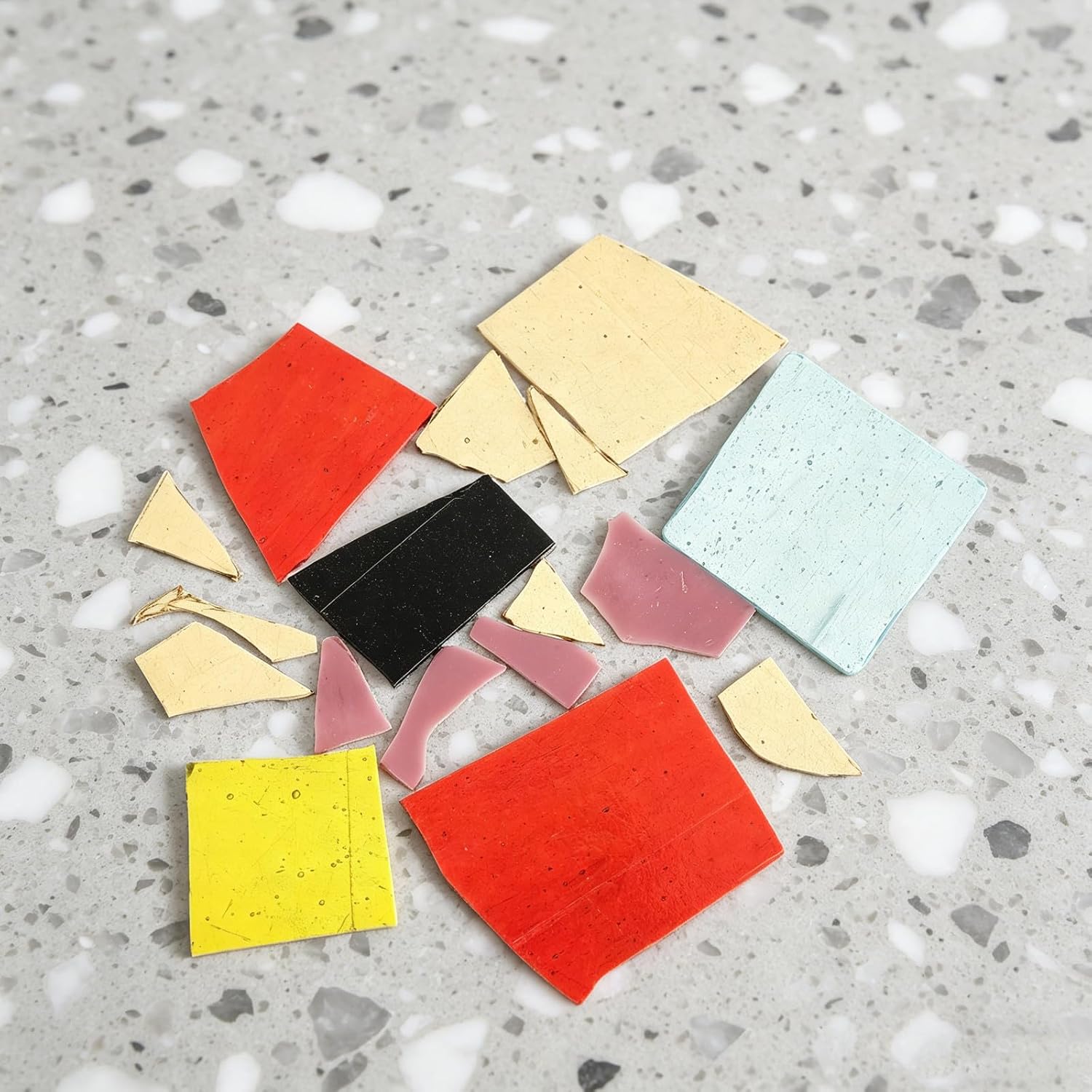 VINTORKY 1 Pack Glass Fusing Pieces: 50g Mixed Color Dichroic Glass Tiles - Microwave Kiln Compatible Fusing Supplies for Home Crafters - Ideal for Small Art Projects Assorted Color