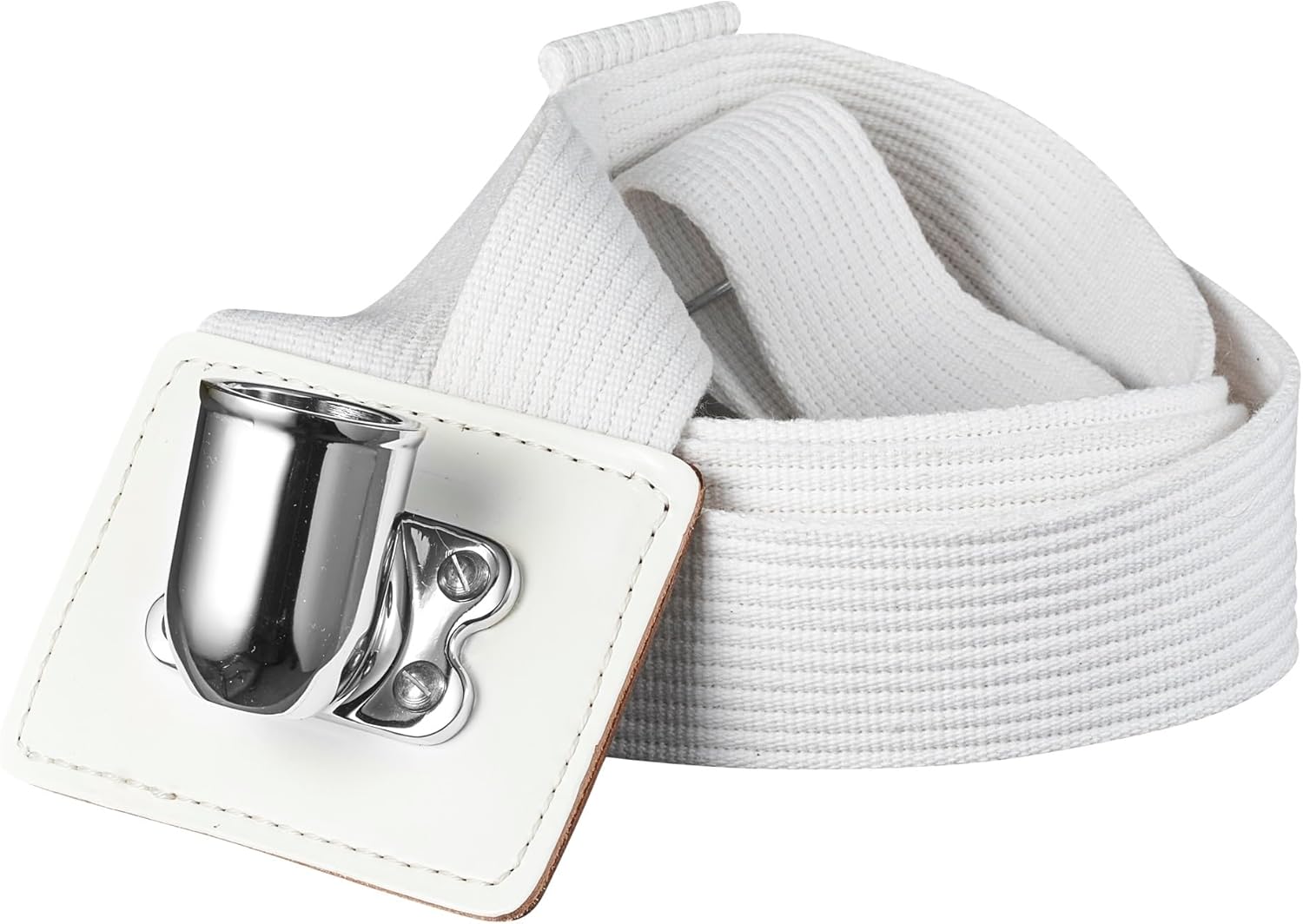 JAY-PEE Heavy Duty Parade Flag Carrier White Double Strap Honor Guard Web Harness and Metal Cup