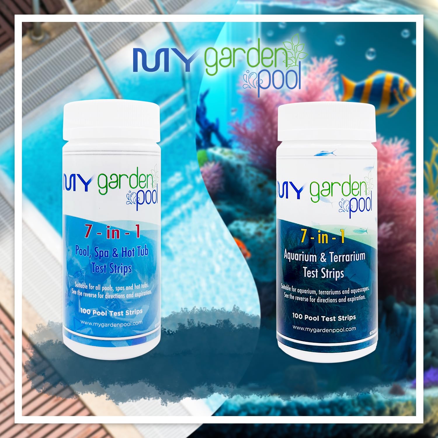 Lamotte WaterLink Spin Touch Kit; 3581 Mobile Spin Touch Lab, 4329 Chlorine/Bromine Plus Phosphate Disk, 50 ct; Carry Case and My Garden Pool Aquarium, Terrarium, Pool & Spa Test Strips, 100 ct.