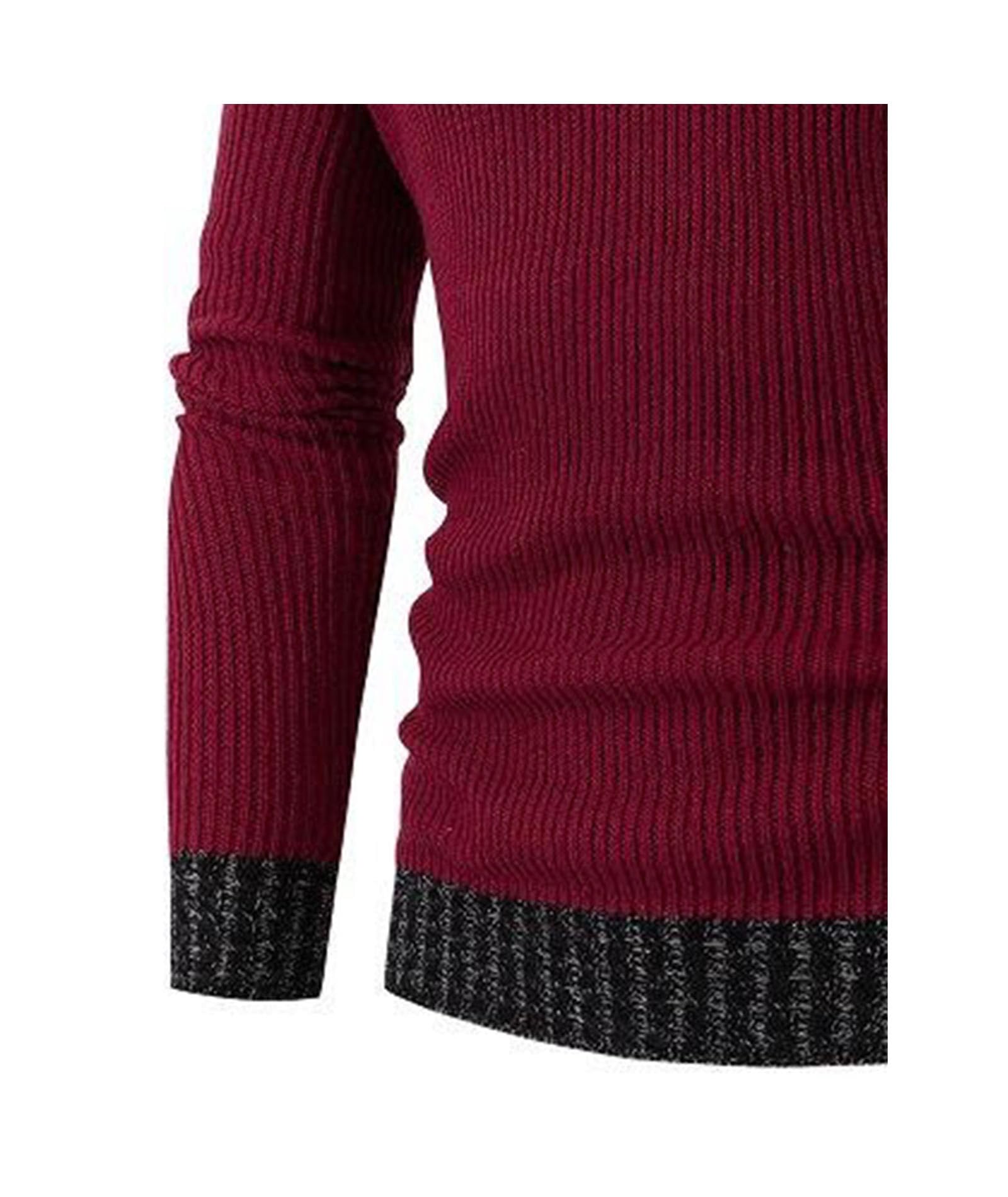 SOMTHRON Maglione da uomo lavorato a maglia a collo alto con collo a scialle slim fit a maniche lunghe invernale