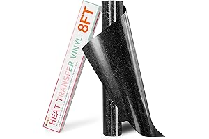 HTVRONT Black Glitter Vinyl for Shirts (Glitter HTV Rolls 10" x 8ft)