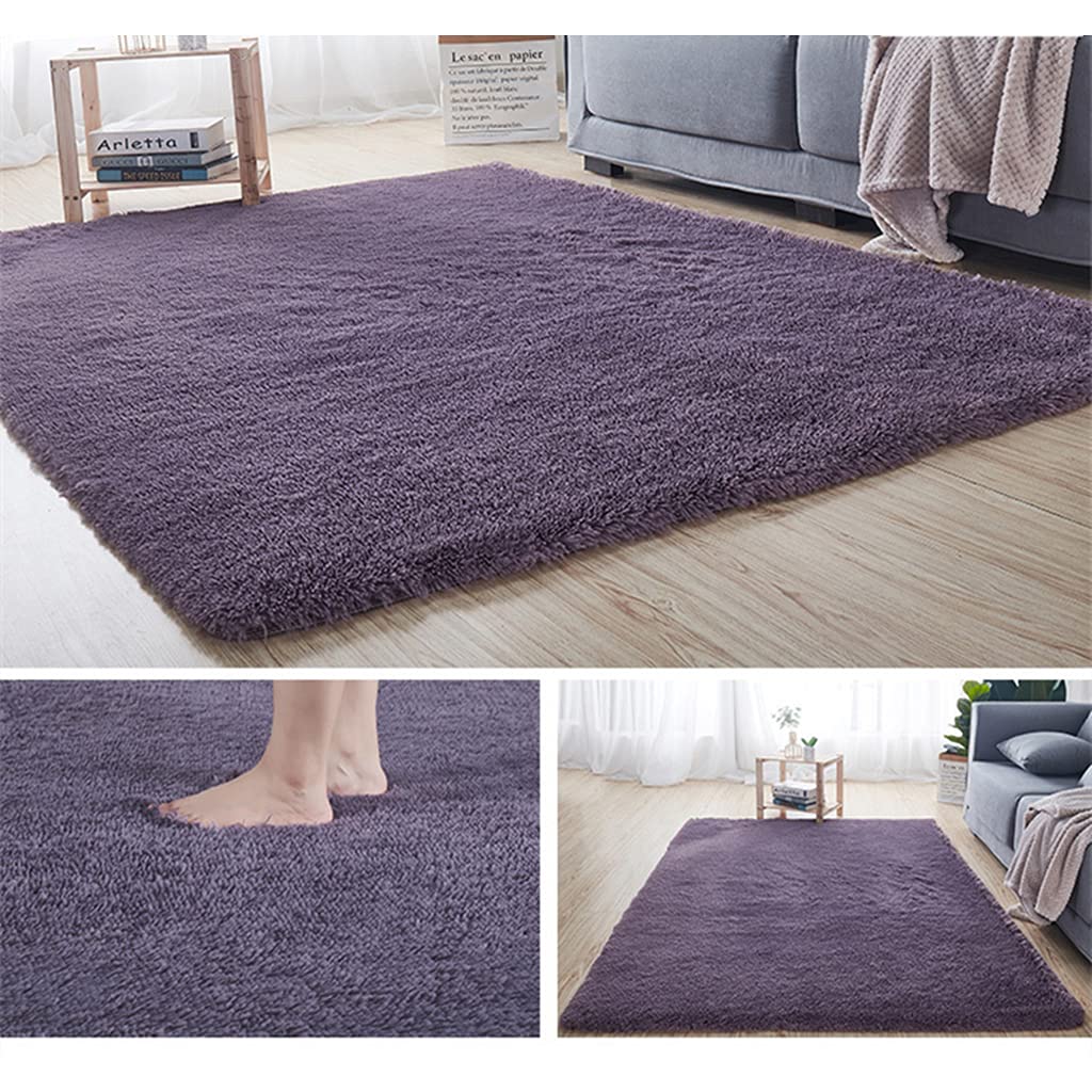 Tapis shaggy beige 40x60 cm confortable en peluche douce pour le salon