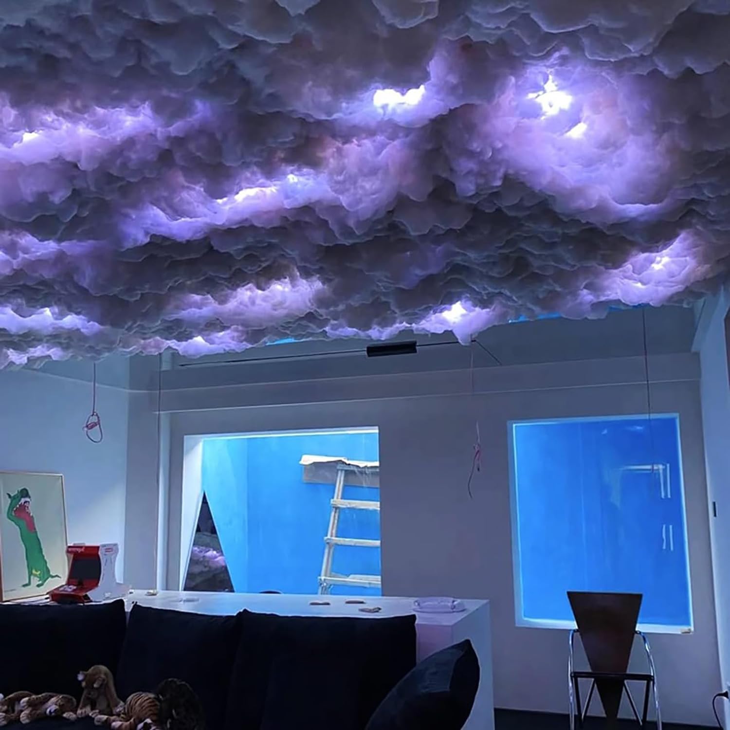 Nuage créatif très esthétique en coton et sa lumière de nuage LED d'ambiance haut de gamme