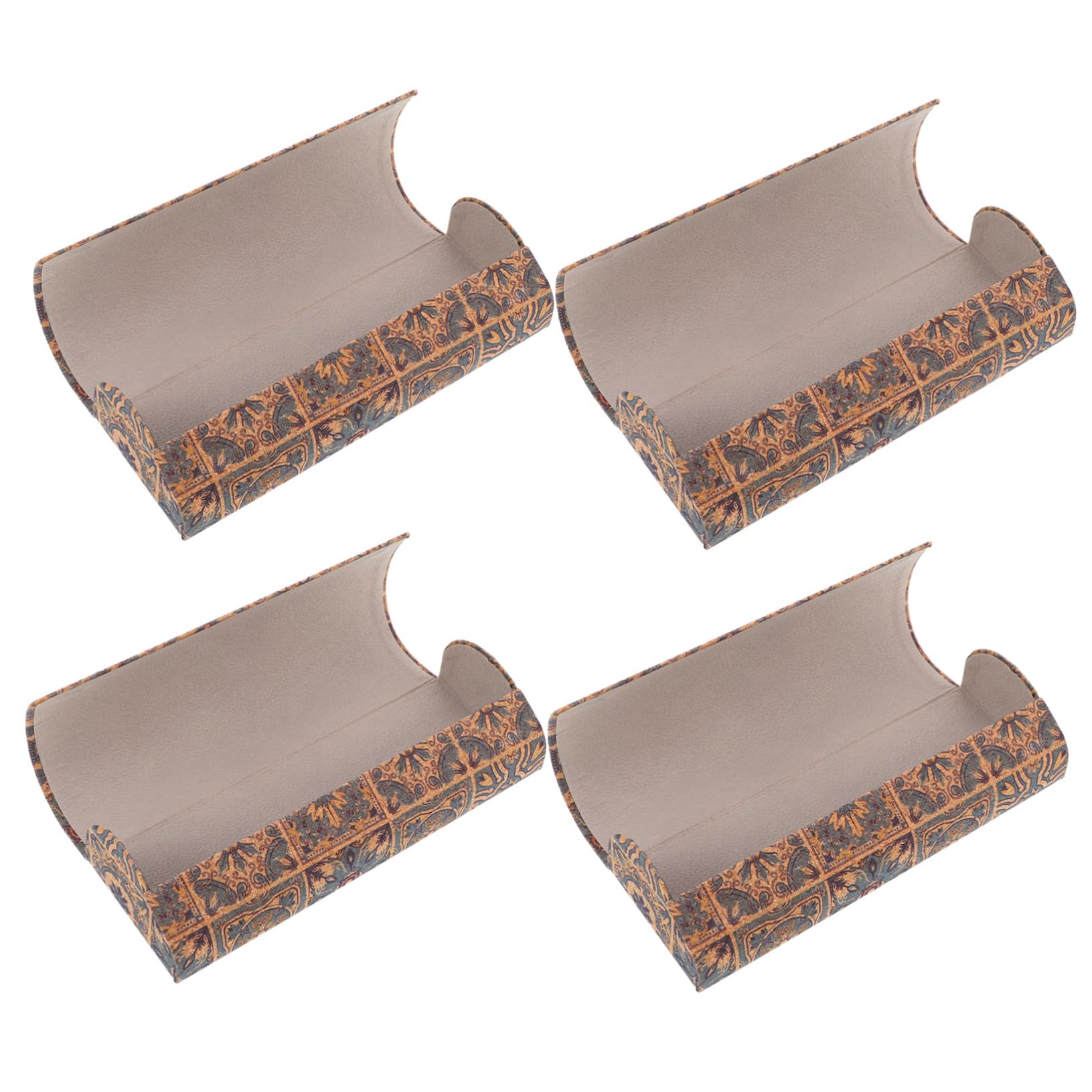 PartyKindom 4pezzi Custodia Magnetica per Occhiali in Rigida e Sottile per Occhiali da Vista Sole Protettiva Portatile e Compatto Design Boho Retrò per Uso Esterno e Riposto