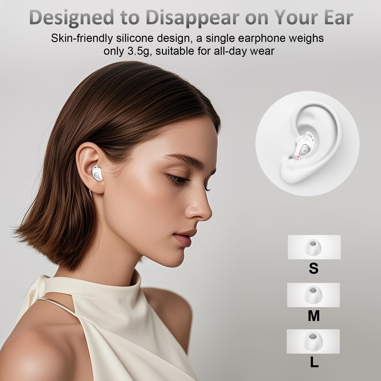 Auriculares Inalambricos Bluetooth, Auriculares 5.4 con Diseño Giratorio, Graves Profundos, Control Táctil, 40 Horas Reproducción, IP7 Impermeable, Cascos Inalambricos Bluetooth, Para iOS Android