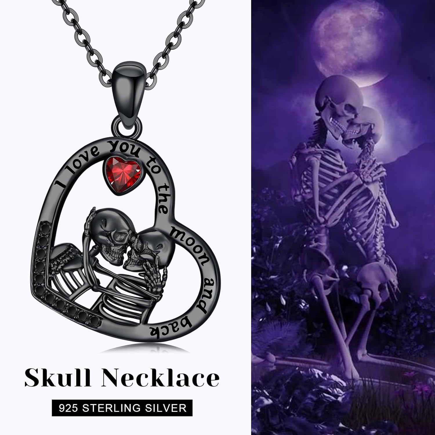 Sterling Silver Halloween Necklace Gothic Jewelry Gifts for Women Men - Image 7