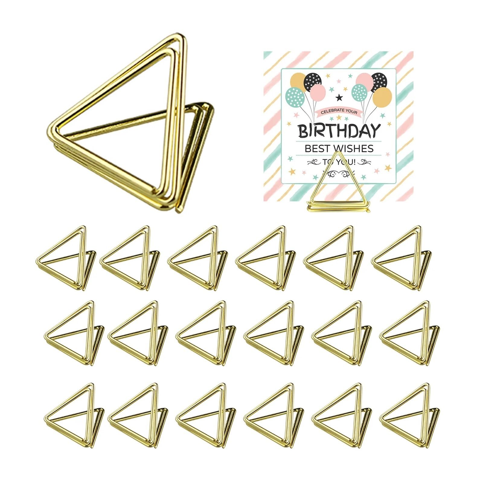 QMDSNFB Table Number Holders 10/24pcs Metallic Gold Place Cards Table Number Stands for Photos Food Sign Memo Note Place Card Display Holder Wedding Supplies(Gold 24pcs)