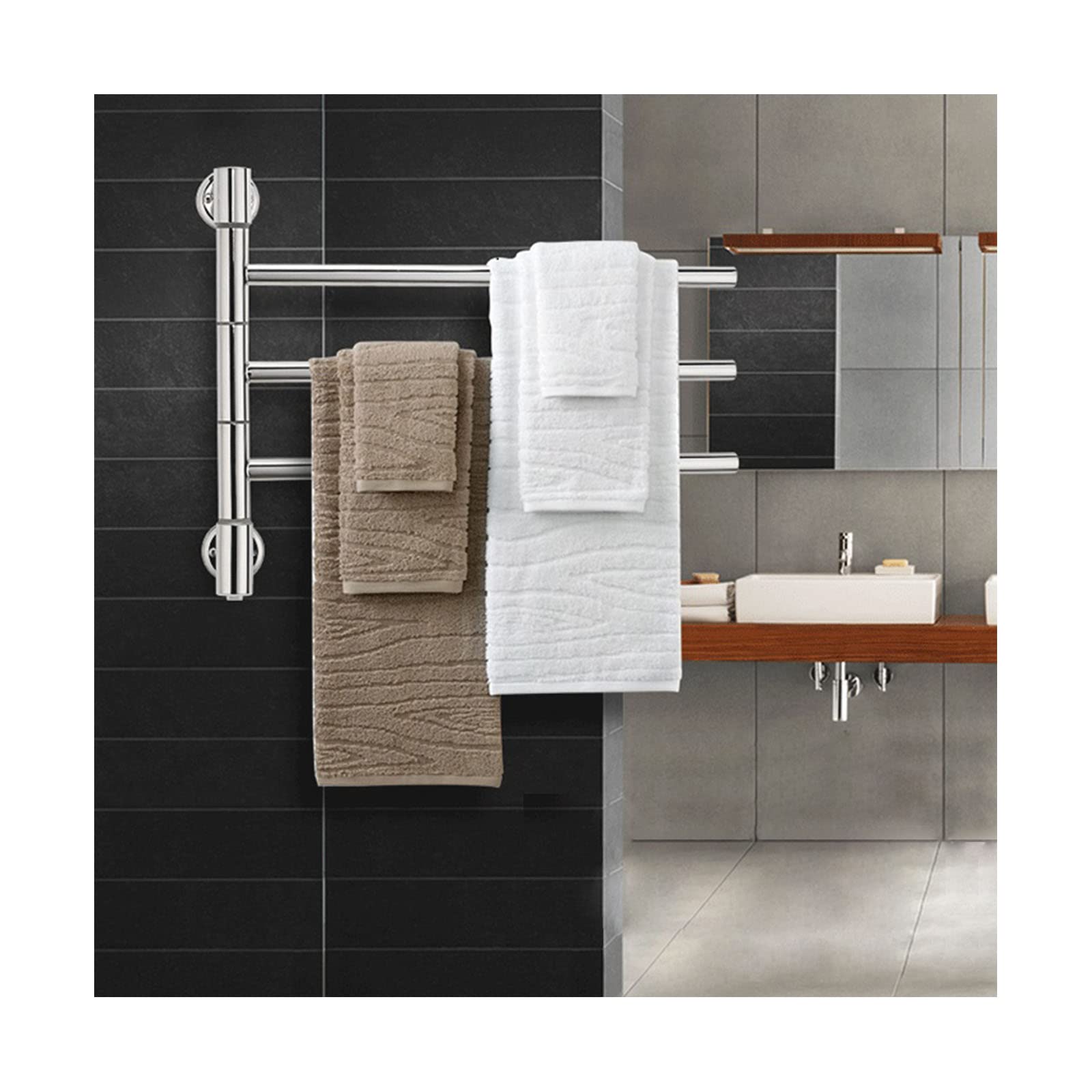 Sèche-serviettes mural en acier inoxydable au design épuré
