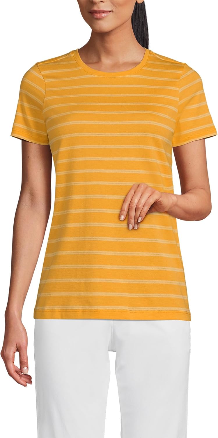 Lands' End Women's Relaxed American-Grown Supima Cotton Crew Neck T-Shirt