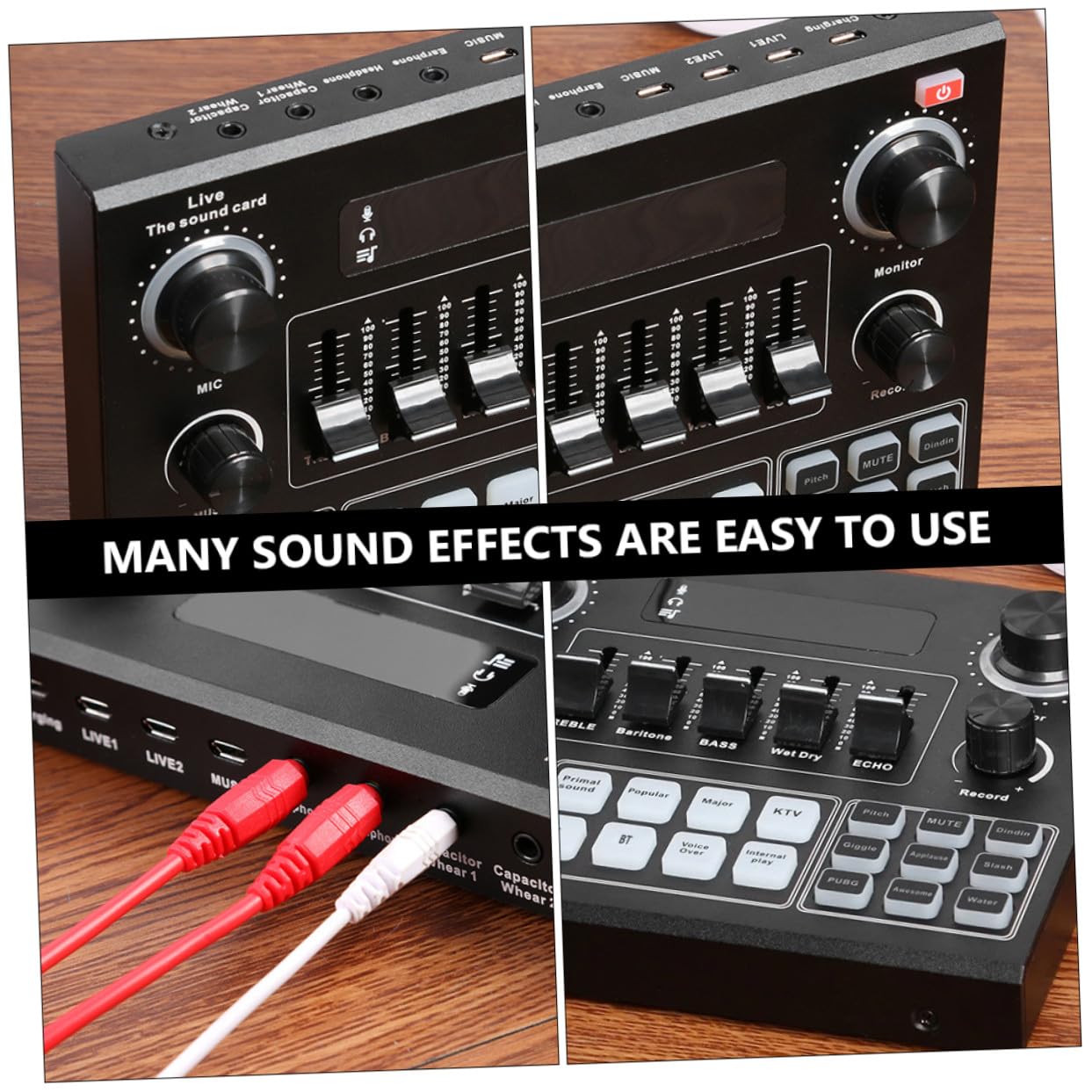 Tarjeta de Sonido Externa Portátil para Teléfono Móvil y Computadora, Dsp de 32 bits, 4 Efectos Personalizados y Conexión Inalámbrica Estable, Adecuado para Transmisión en Color Aleatorio