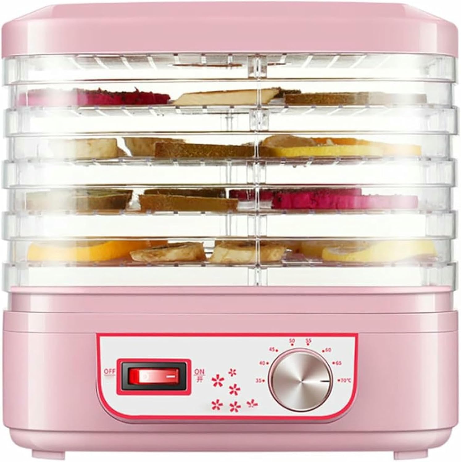 Small Household Food Dehydrator, Professional Fruit Dehydrator, 250W with Timer Temperature Control, Large Capacity 5 Layer Tray, Easy to Clean, Food Air Dryer, Vegetables, Beans