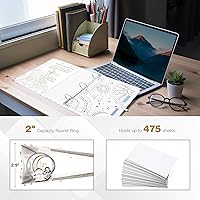 Vista 172 de Ospelelf Mini 3 Ring Binder, 2 Inch, Cute Pink Marble Binder for 5.5" x 8.5" with 5 Tab Dividers, File Folder Labels and Low Profile Clipboards