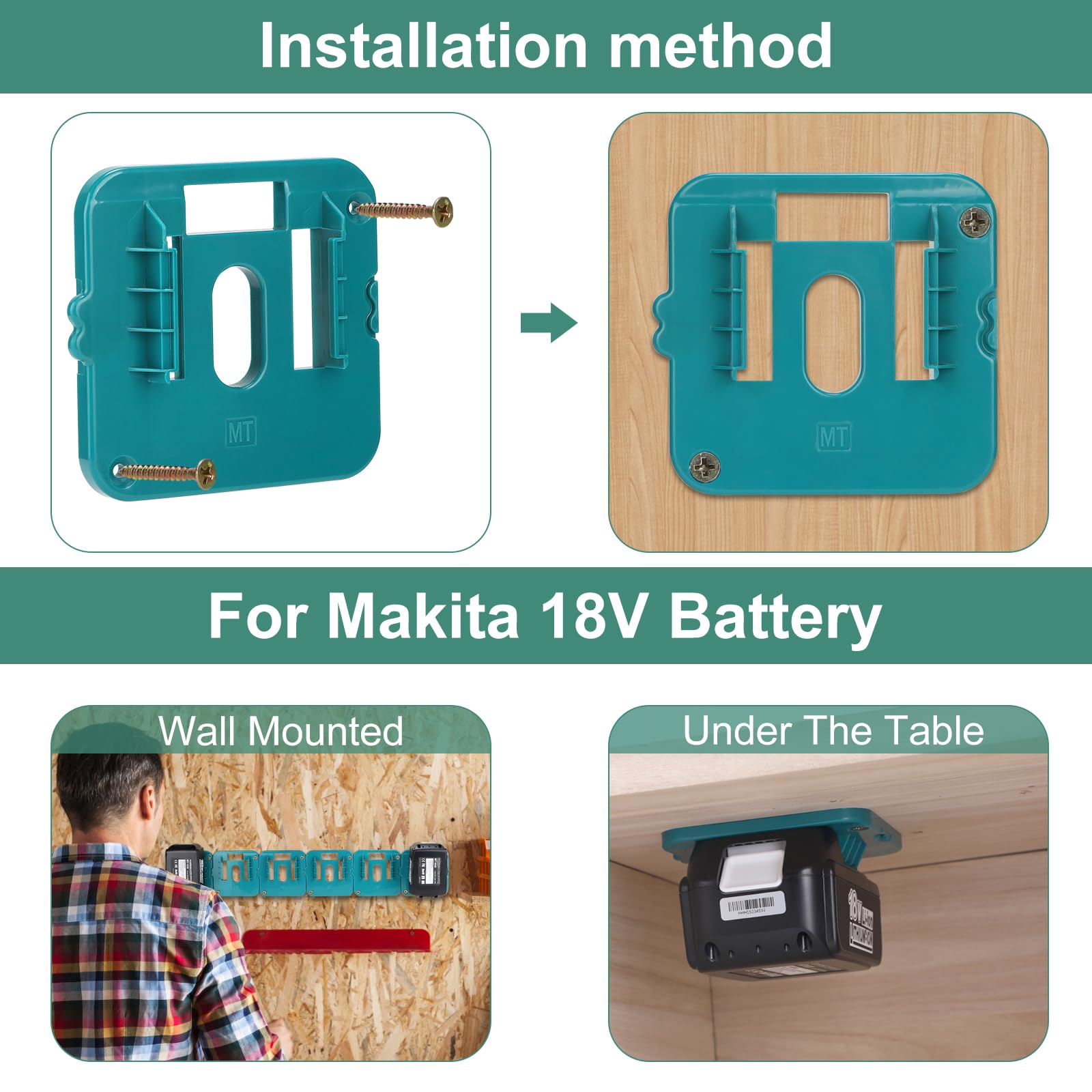 6 X Support De Batterie Makita18V Avec 12 Vis, Compatible Avec Makita Bl1860 Bl1850 Bl1840 Bl1830 Bleupas De Batterie 85019987