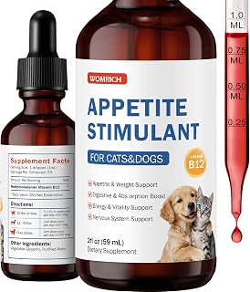 Dog & Cat Appetite Stimulant, Methylcobalamin Vitamin B12 Drops for Cats and Dogs – Liquid B12 for Energy, Appetite & Red Blood Cell Support – Easy Oral Drops for EPI Pets