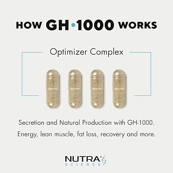 GH-1000 للرجال الهرمون Suport | مكافحة الشيخوخة ، نمو العضلات ، الطاقة ، النوم | 168 كبسولات نباتية مكملات نمو العضلات