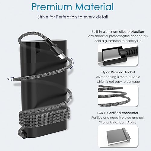 Miniatura 2 de Cargador USB C de 65 W compatible con HP ZBook Firefly G9 de 14 pulgadas, 16 pulgadas, G8, estación de trabajo móvil de 15.6 pulgadas, laptop Elite