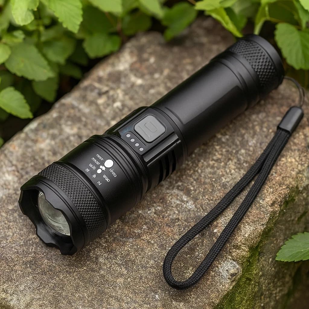 Garden Mile Rechargeable LED Torch USB Zoom Camping Hiking Flashlight 300LM
