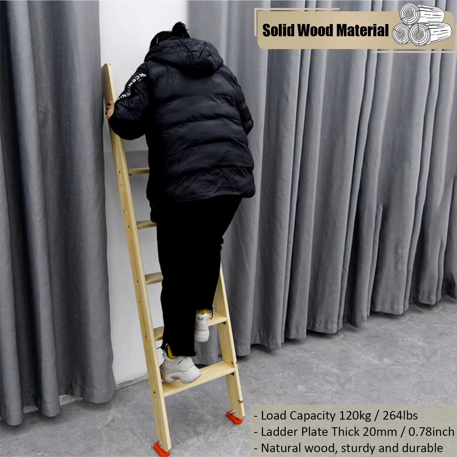 Amazon.co.jp: 二段ベッドはしごのみ、ロフトベッドはしご、幅10cmの