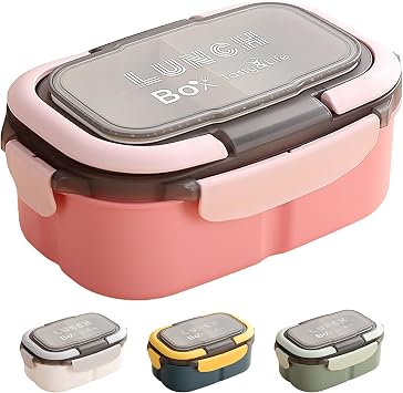 3 Layer Bento Box with Handle, 8 Compartment Leakproof BPA-Free Lunch Box