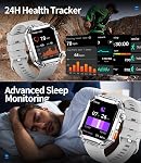 Smartwatch militaire pour les hommes,1.91" HD Affichage / 500mAh Batterie,Fitness Watch avec 3 Des paillettes,100+ Modes sportifs,IP68 Imperméable,Compatible avec Android & iOS, argent