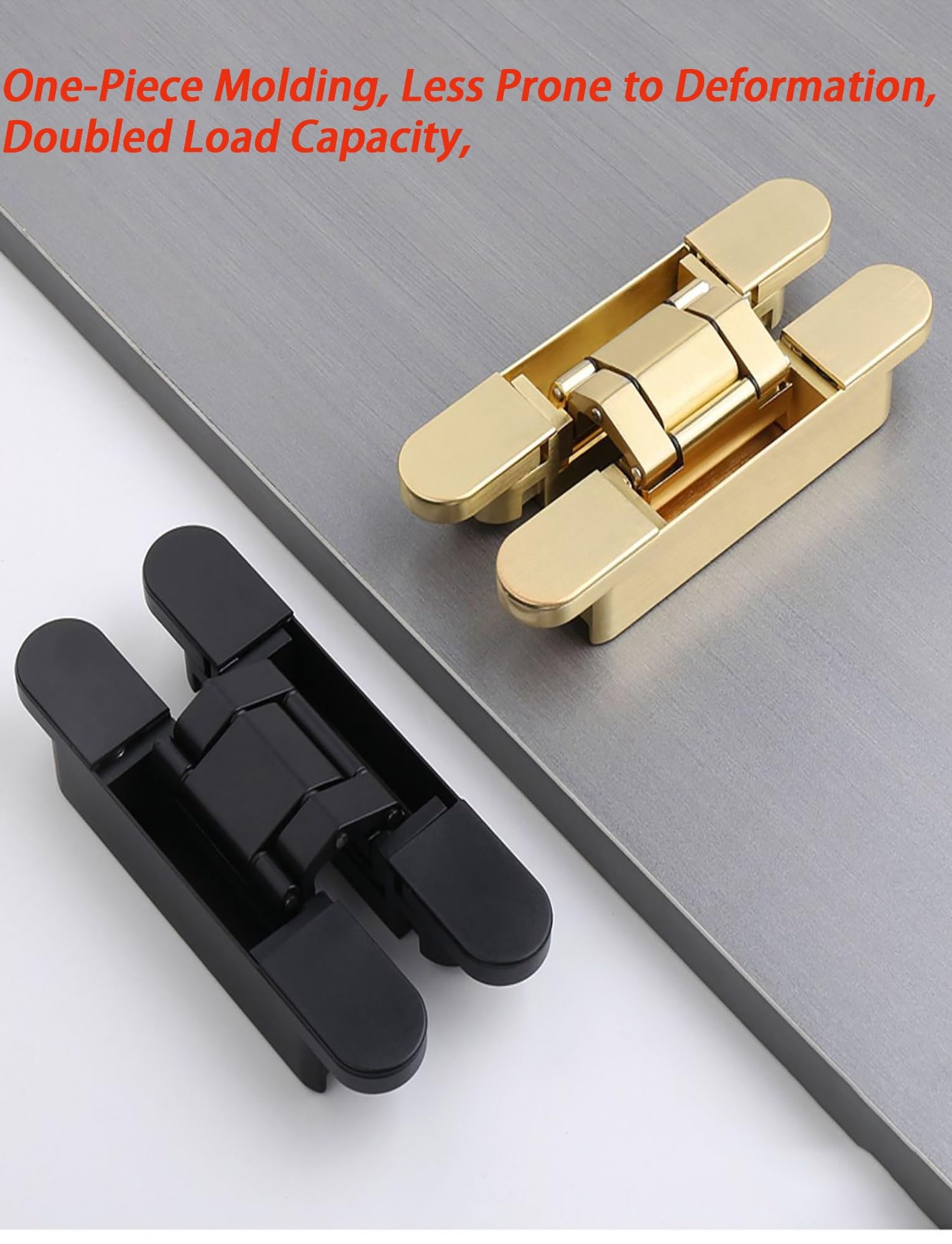 Bisagra de puerta oculta ajustable, bisagra pivotante silenciosa de 180 grados con cierre suave para puertas de madera/plegables, diseño oculto