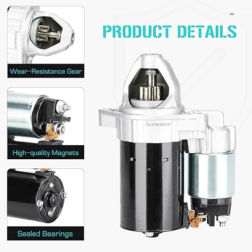 Miniatura 2 de Motor de arranque para Mercedes Benz C230 1.8L 2003-2005, para C250 1.8L 2012-2015, para SLK250 1.8L 2012-2014, reemplaza 410-24201, 0-001-107-406,