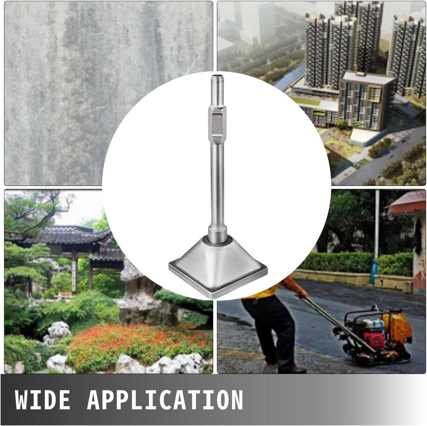 Hydraulic Jack Jack Hammer Toolset With Hex Shank Sharp Chisel And Compactor Plate Suitable For Lawn Leveling Tamper And Asphalt Tools, 1005003033616790