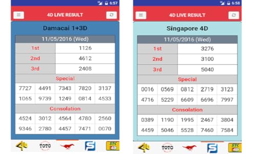 Live 4D Result (MY & SG)