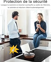 Hobsir 60 cm-es Beépíthető Indukciós Főzőlap 4 Zónával, 7200W, 9 Teljesítményszint, Gombos Vezérlés, Üvegkerámia Felület, Vezetékes 3
