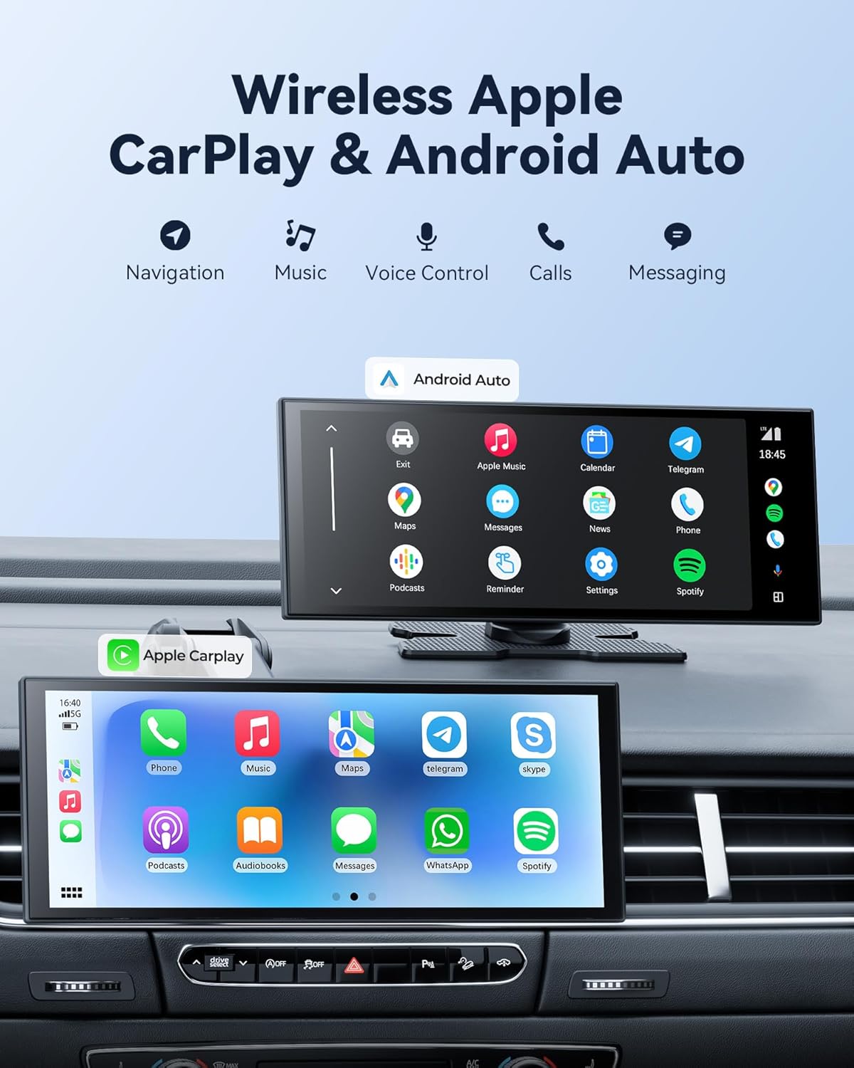 10.26“ Carplay Screen for Car with Net-Flix YouTube, Portable 60FPS Wireless Car Play Tablet for Apple CarPlay & Android Auto, 1080P Backup Camera, OTA, Dual Bluetooth, Voice Control, Navigation 4 71zG3SVESOL. AC SL1500