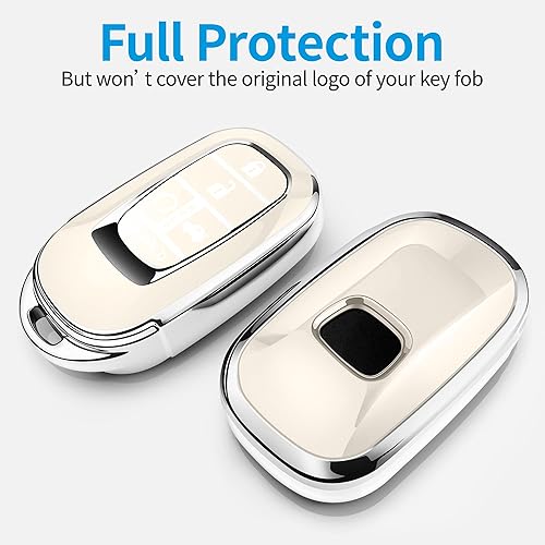 Miniatura 3 de Tukellen Funda para llavero Honda, funda de protección completa de TPU suave premium para Honda Civic Accord Smart 5 botones 2022 (blanco)