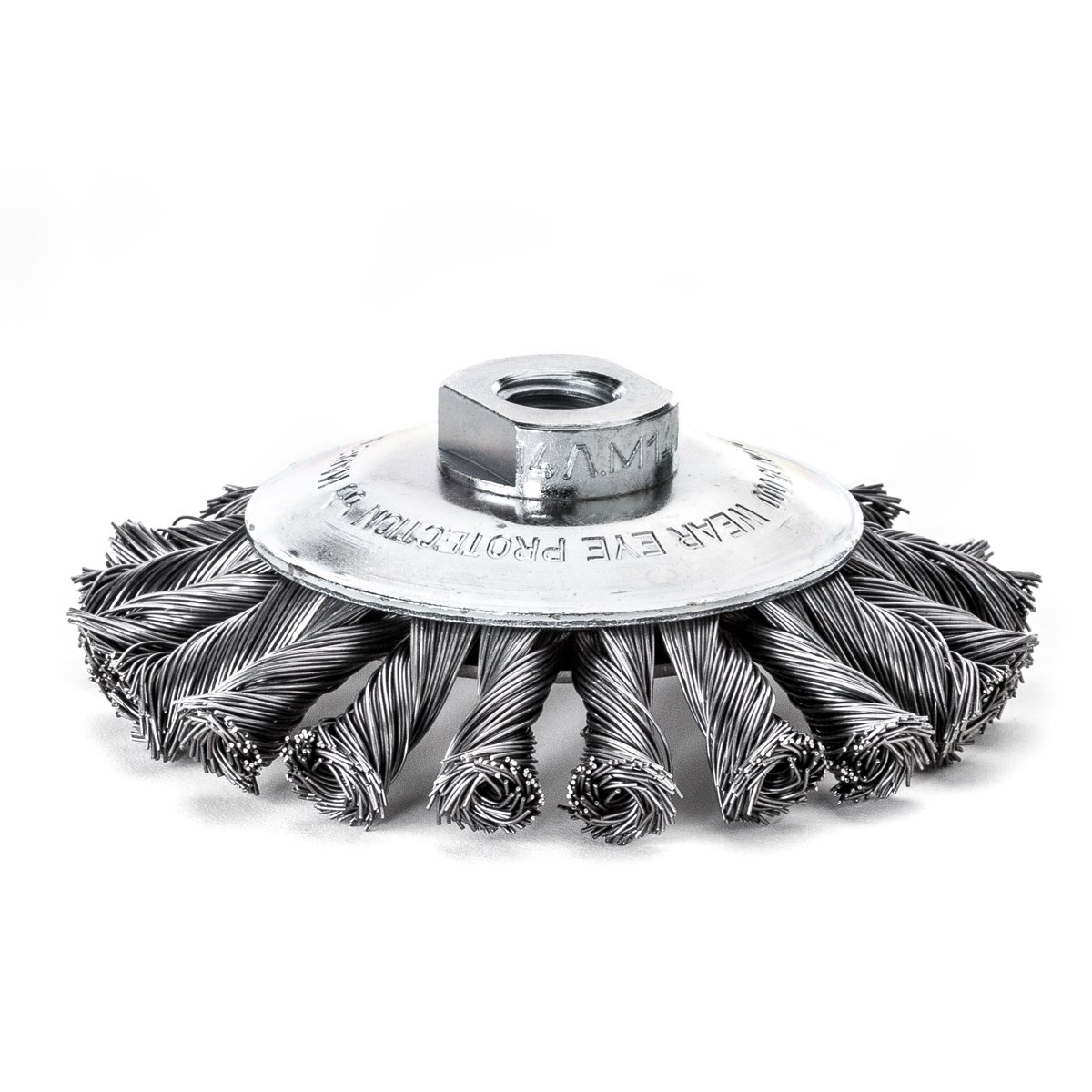 Conical Knot Brush 100mm M14 Bore 0.50 Steel Wire