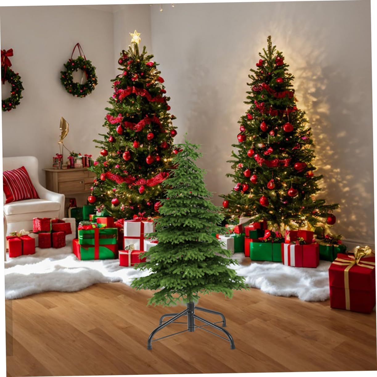 Cabilock 2pcs Christmas Tree Base Stand Support Pedestal for Holiday Decorations Stable and Reusable Xmas Tree Bracket for Christmas Parties and Home Decor