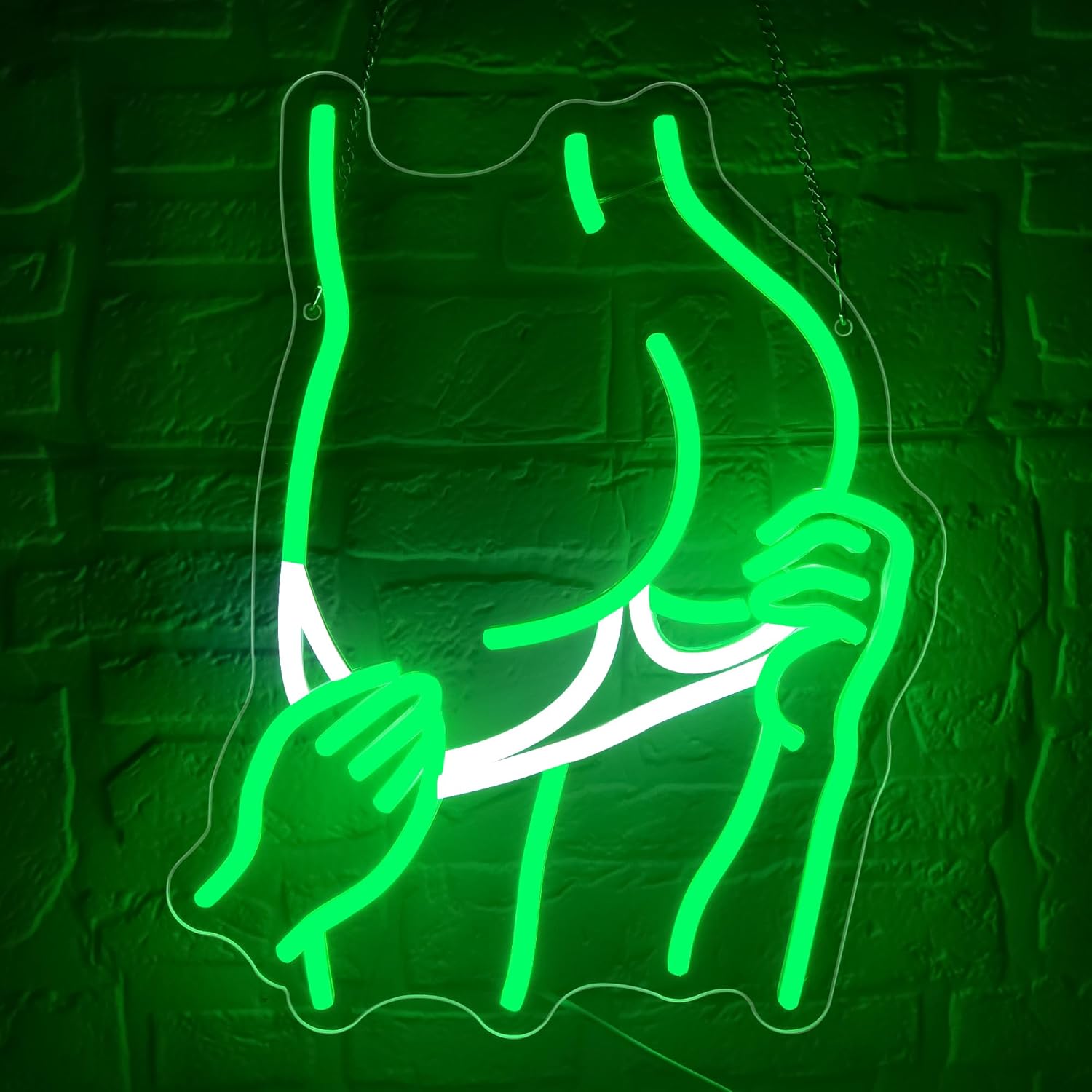 Lady Body Neon Signs for Wall Decor Woman Body LED Light Sign Lady Bathroom Light Up Sign for Girls Room Decor Green Neon Signs for Bedroom Bathroom Party Preppy Wall Art Size 13.8 * 11in(GLND357)