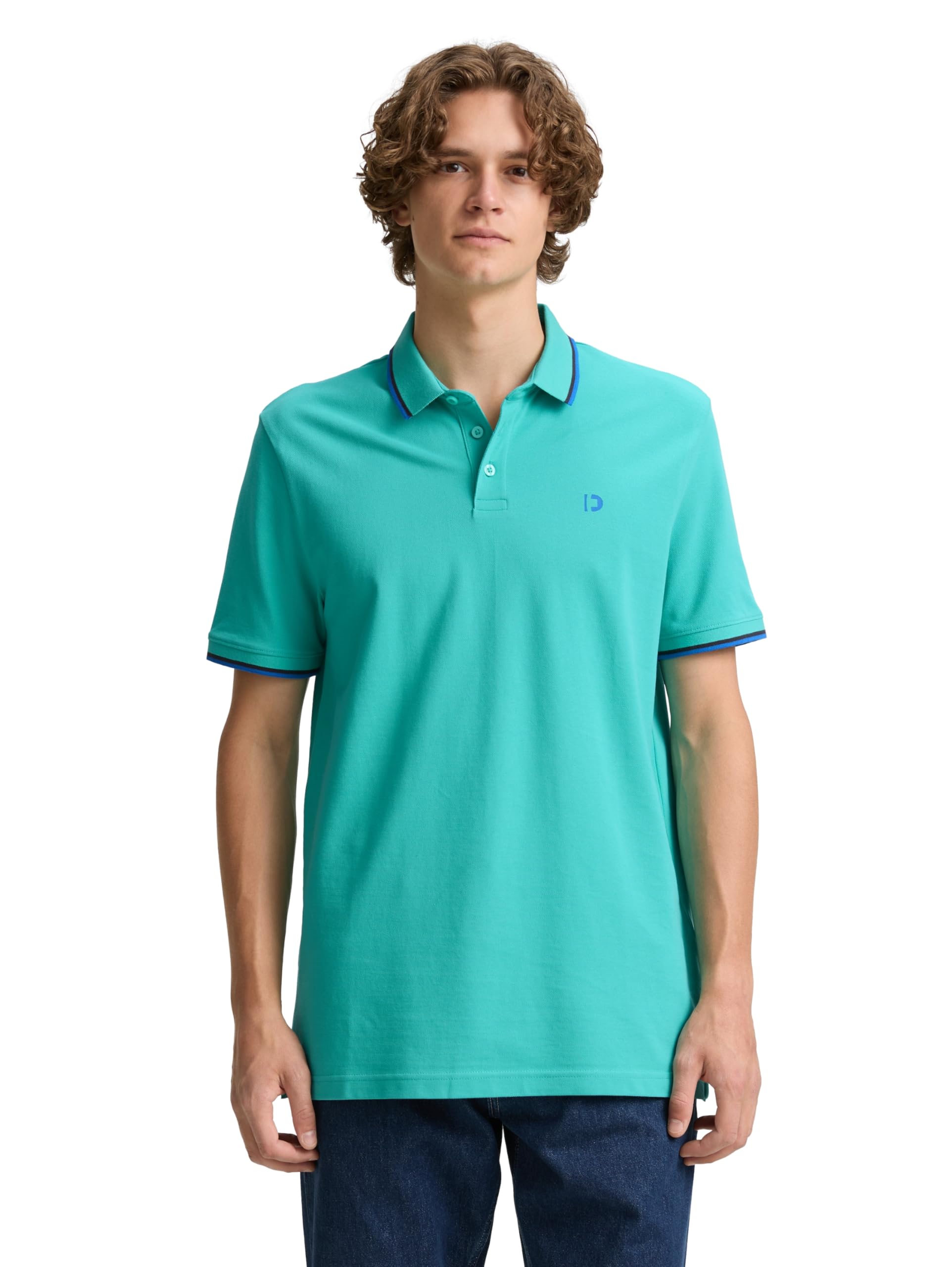 TOM TAILOR Denim Men's Polo Shirt, 10950 - Waterfall Green, XL