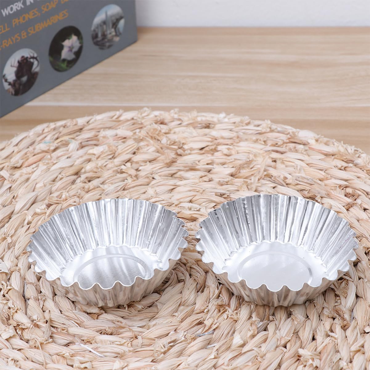 Gatuida 2 Series Taza Para Hornear Muffins Moldes Reutilizables Para Tarta De Huevo Latas De Pastel Para Hornear Cacerola Sartenes Bandejitas De Aluminio Silver 50 Piezas X 2
