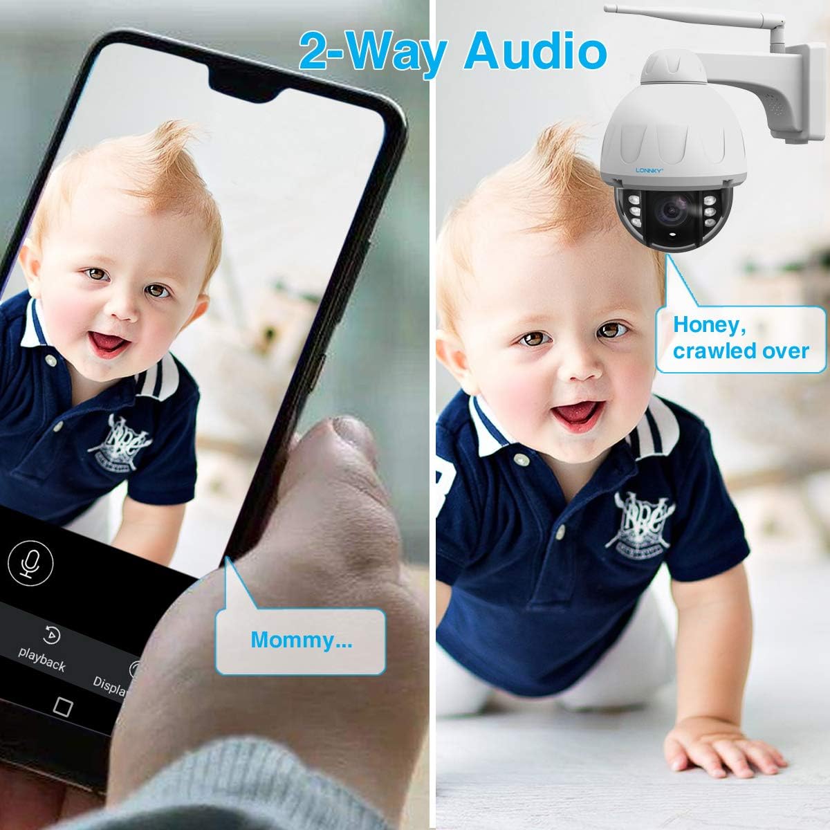 Uр Tо 40% оƒƒ Lonnky 5MP 5X Optical Zoom WiFi Auto-Tracking PTZ IP Camera for Security Surveillance,2 Way Audio,Human Motion Detection, ONVIF, IP66 Waterproof Camera with Gift 64G SD Card, Support Cloud Storage