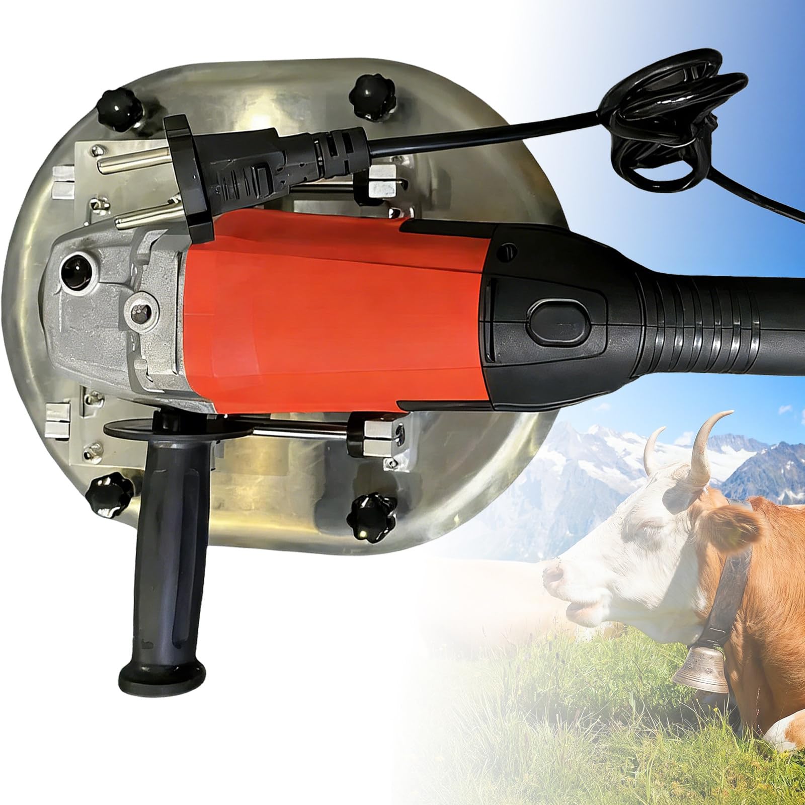Sjyclaviger 1500w Professional Electric Animal Dehorner, Electric Dehorner, 8500r/Min Big Bull Horn Remover Cow Horn, for Cattle/Adult Cow/Sheep Horn Cutting Red-100